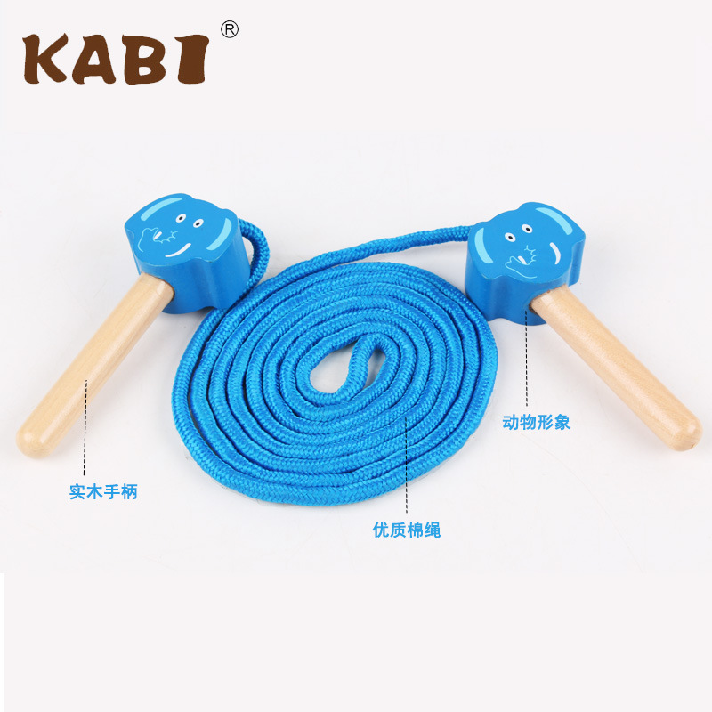 Cartoon Children&#039;s Wooden Skipping Rope Primary School Kindergarten Children Skipping Rope Fitness Baby Animal Skipping Rope Outdoor