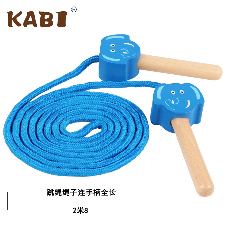 Cartoon Children&#039;s Wooden Skipping Rope Primary School Kindergarten Children Skipping Rope Fitness Baby Animal Skipping Rope Outdoor