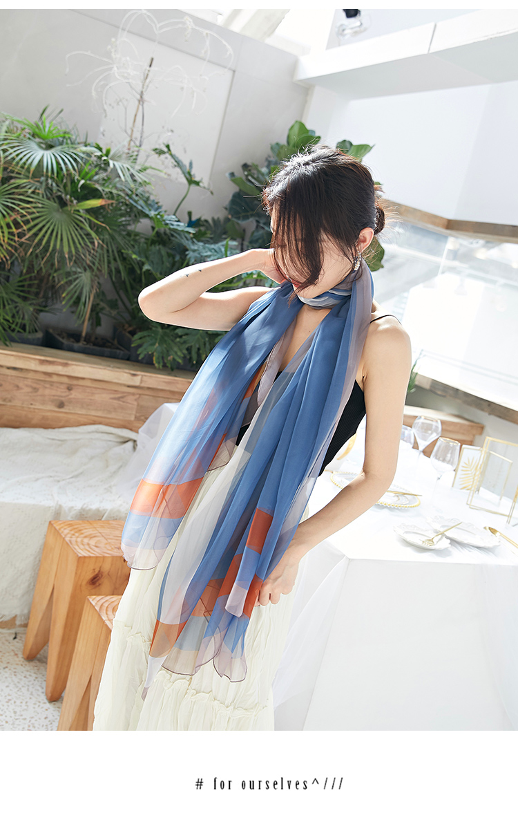 summer new Korean version of gauze scarf with scarf gradient long beach towel sunscreen scarf shawl dual-use women summer new Korean version of gauze scarf with scarf gradient long beach towel sunscreen scarf shawl dual-use women