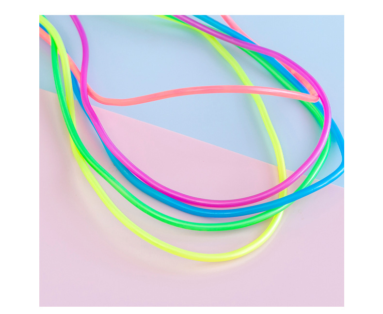Colorful Plastic Skipping Rope Adjustable Length Children Elementary School Students Soft Plastic Handle Skipping Rope Kindergarten Small Prize