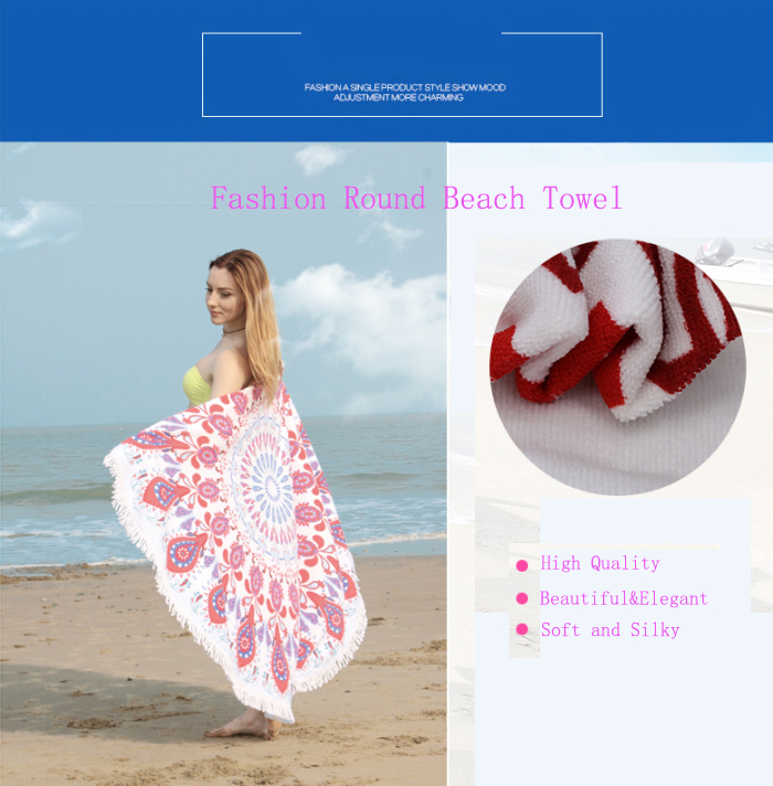 Hot Sale Round Circle Beach Towel Shawl Microfiber Blanket with Tassel Yoga Mat Play Mat Hot Sale Round Circle Beach Towel Shawl Microfiber Blanket with Tassel Yoga Mat Play Mat