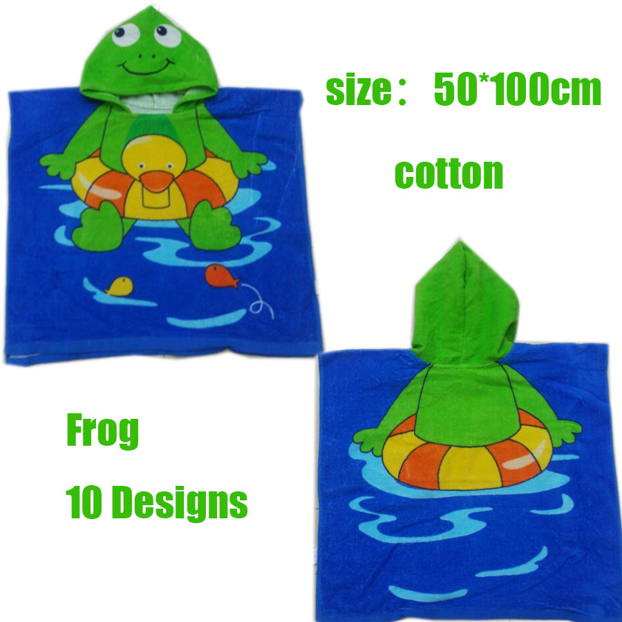 Kids&#039; 100% Cotton Catoon Pattern Beach Towel Bath Robes