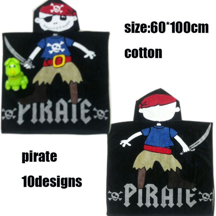 Kids' 100% Cotton Catoon Pattern Beach Towel Bath Robes Kids' 100% Cotton Catoon Pattern Beach Towel Bath Robes
