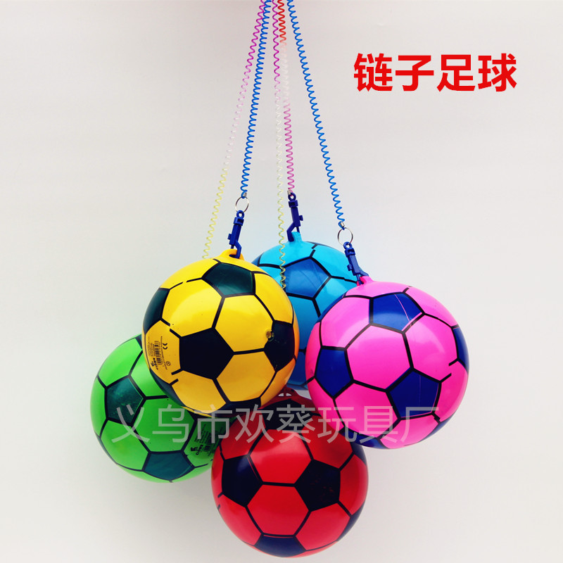 With Spring Rope Chain Hanging Ring Football Children Inflatable Toy Ball Baby Small Football Kindergarten Dance Portable Ball