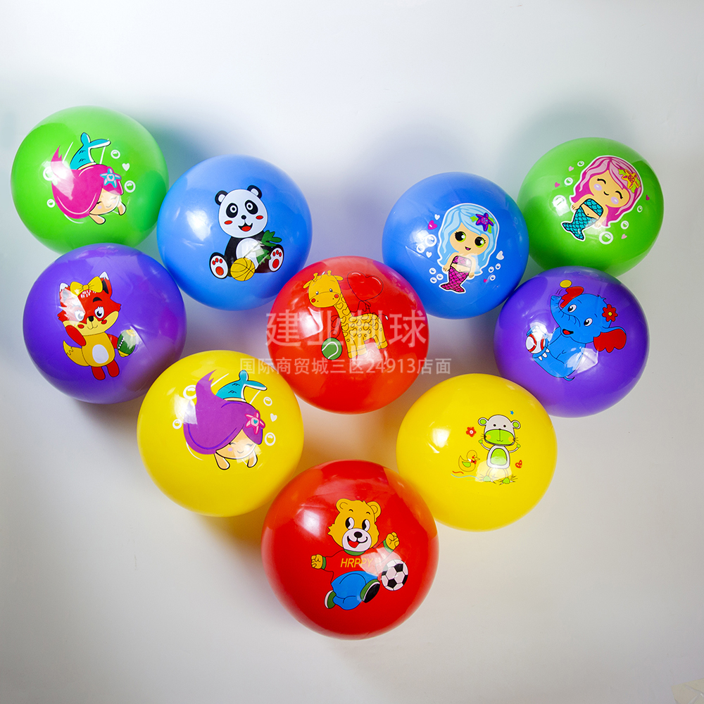  9-Inch PVC Children&#039;s Toy Pat Ball Soft Fragrance Inflatable Ball Football Cartoon Ball Labeling Ball Good Elasticity