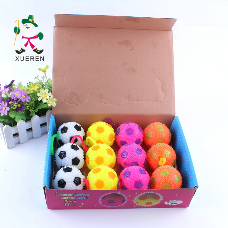 Manufacturers direct flash massage ball with Yoyo rope 7.5cm luminous football Manufacturers direct flash massage ball with Yoyo rope 7.5cm luminous football