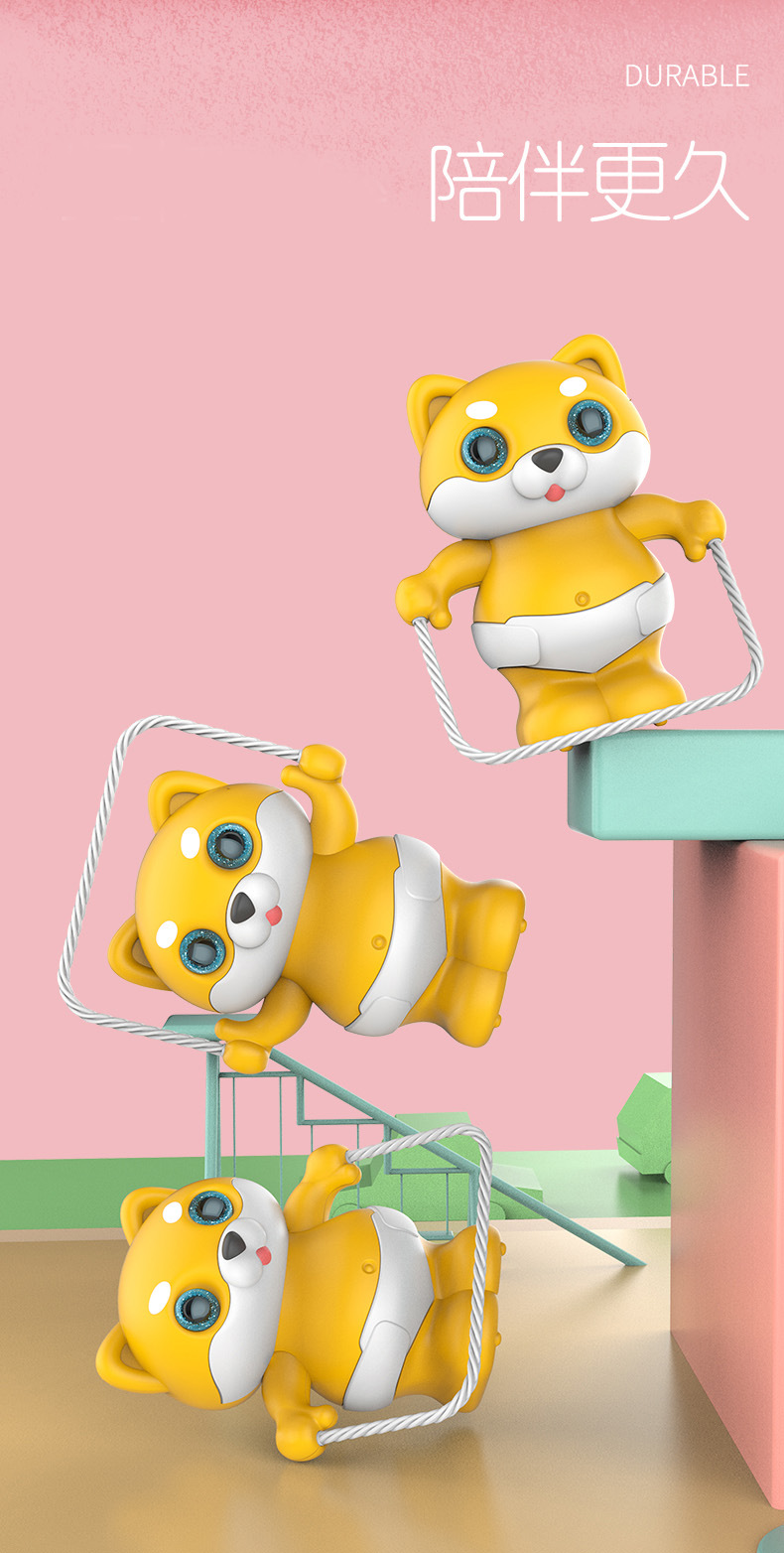 Children's Light Music Cute Pet Dancing Electric Toys Wholesale Claps Wake up Tilting Voice-Controlled Skipping Rope Pig