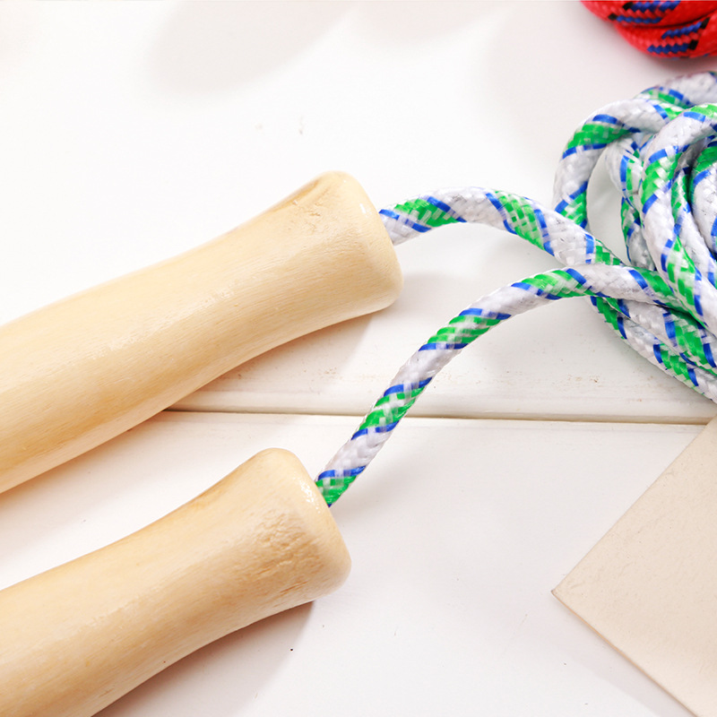 Wooden Handle Adult and Children Competition Skipping Rope Sports Fitness Skipping Rope Braided Rope Children Student