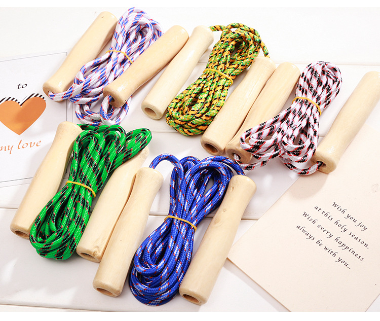 Wooden Handle Adult and Children Competition Skipping Rope Sports Fitness Skipping Rope Braided Rope Children Student