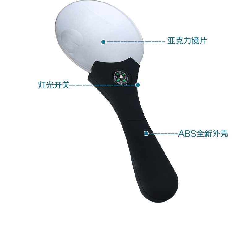 TH607 popular handheld magnifying glass with compass outdoor multi-function LED light reading magnifying glass. TH607 popular handheld magnifying glass with compass outdoor multi-function LED light reading magnifying glass.