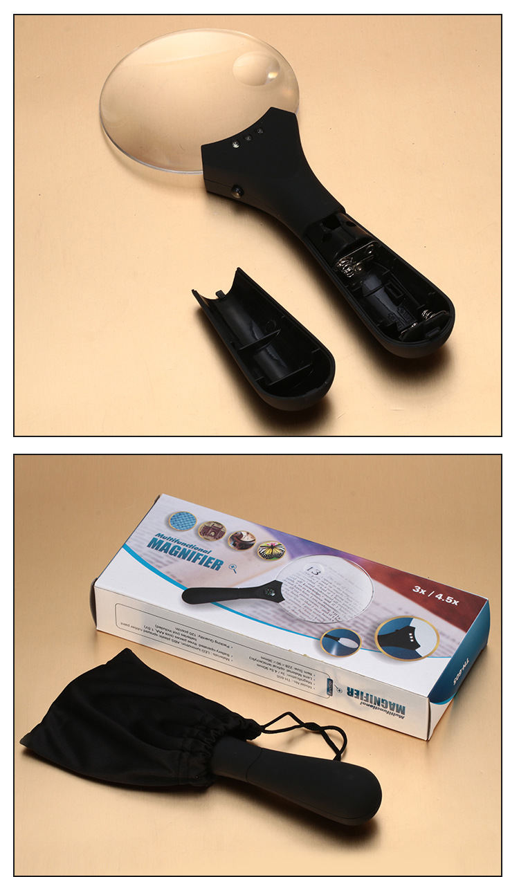 TH607 popular handheld magnifying glass with compass outdoor multi-function LED light reading magnifying glass. TH607 popular handheld magnifying glass with compass outdoor multi-function LED light reading magnifying glass.