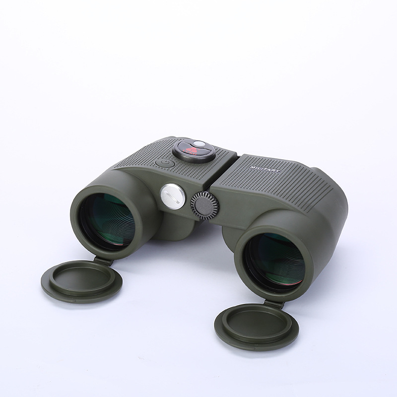 New 7X50 Solid Olive Outdoor Binocular HD Telescope High Power Waterproof Outdoor Telescope with Compass