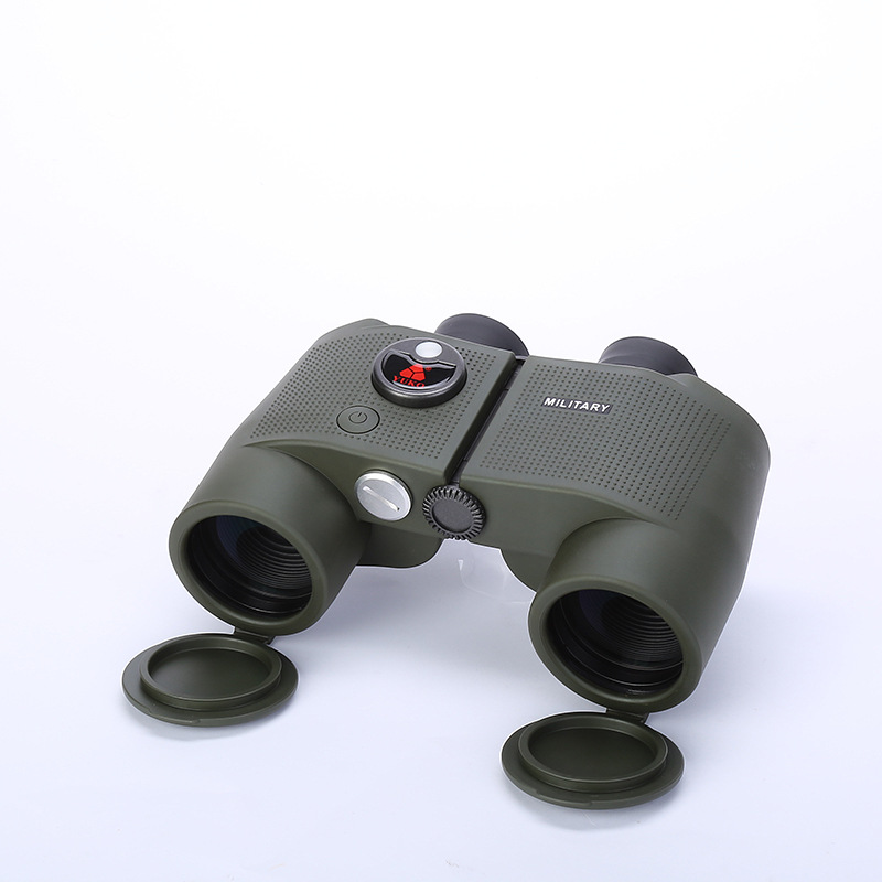New 7X50 Solid Olive Outdoor Binocular HD Telescope High Power Waterproof Outdoor Telescope with Compass