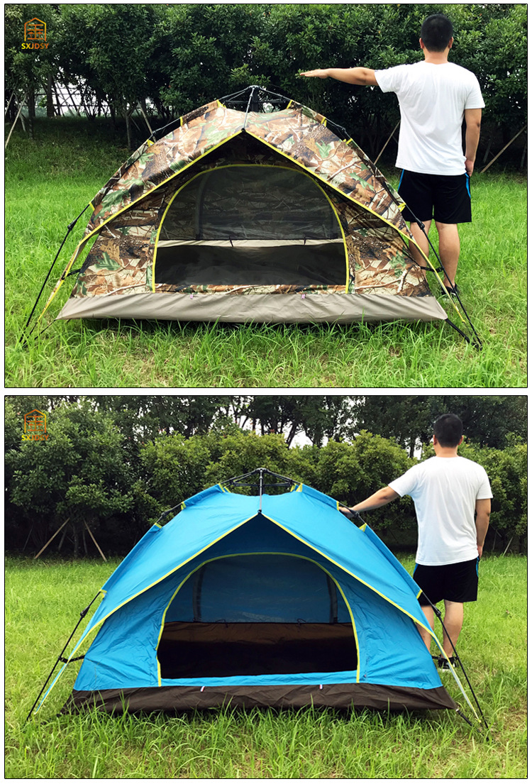 Outdoor Hydraulic Tent Double-Layer Automatic 2 People 3-4 People Thickened Rain-Proof Tent Sun-Proof Family Camping Tent Outdoor Hydraulic Tent Double-Layer Automatic 2 People 3-4 People Thickened Rain-Proof Tent Sun-Proof Family Camping Tent