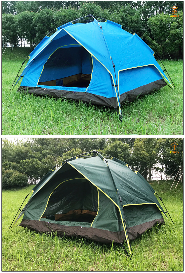 Outdoor Hydraulic Tent Double-Layer Automatic 2 People 3-4 People Thickened Rain-Proof Tent Sun-Proof Family Camping Tent Outdoor Hydraulic Tent Double-Layer Automatic 2 People 3-4 People Thickened Rain-Proof Tent Sun-Proof Family Camping Tent