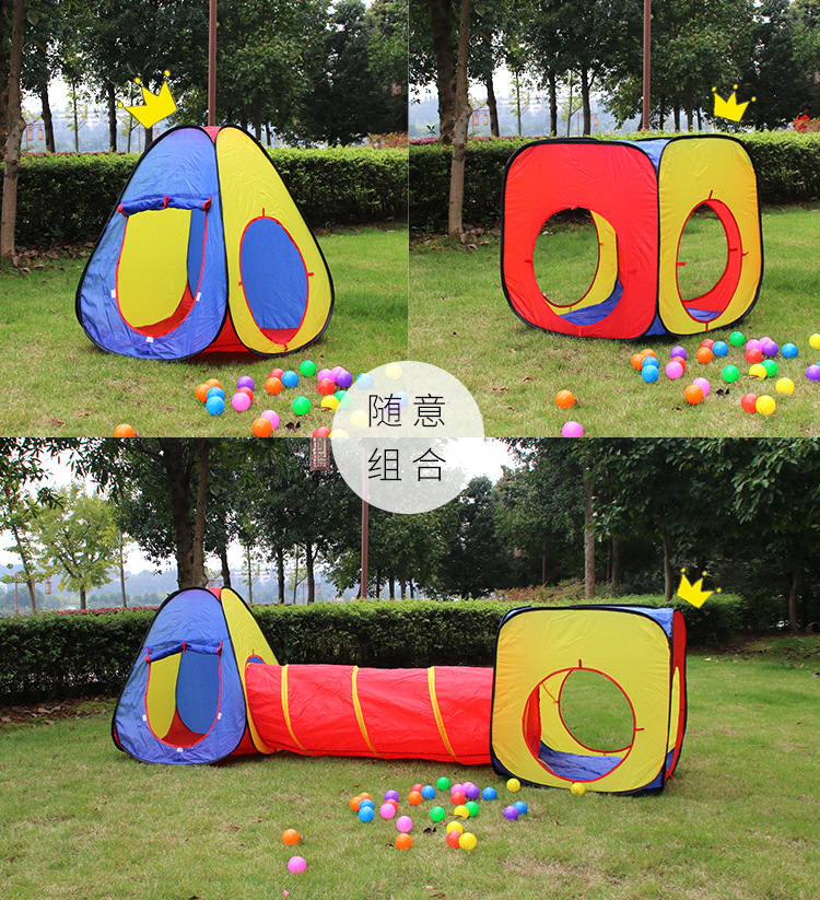 Children's Indoor Three-in-One Tent Room Game House Children's Outdoor Red Yellow Blue Three-Piece Game Tent Wholesale Children's Indoor Three-in-One Tent Room Game House Children's Outdoor Red Yellow Blue Three-Piece Game Tent Wholesale