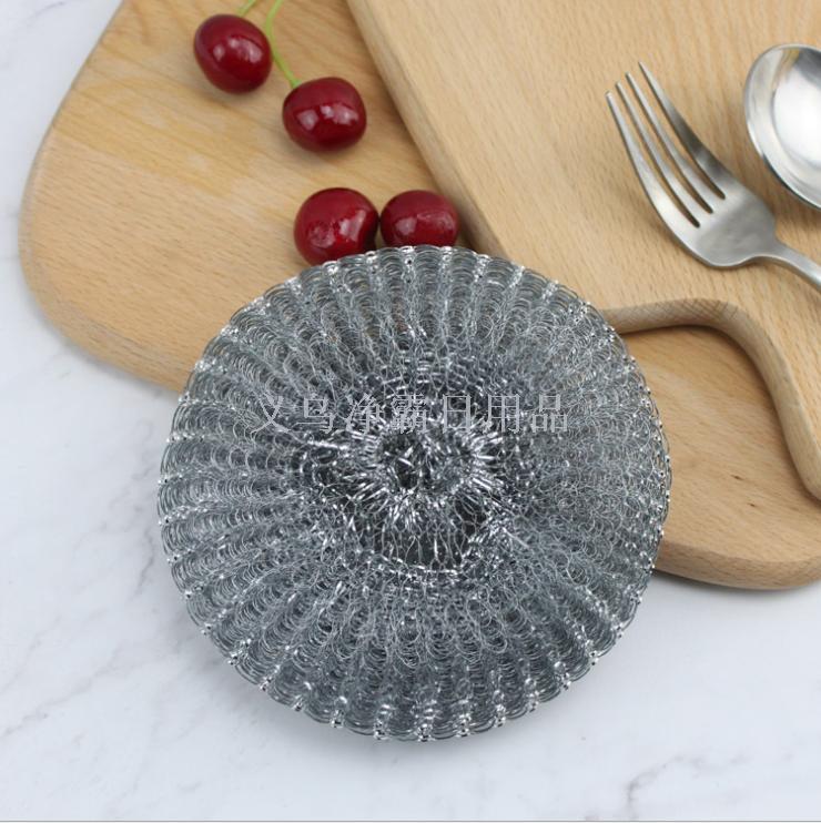 Manufacturer direct galvanized net bag packaging steel wire cleaning ball clean tennis kitchen wipes pot brush finished steel wire ball
