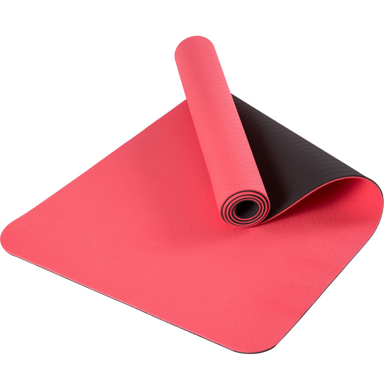 Factory Directly Sales TPE Yoga Mat Thicken Gymnastic Mat Skipping Rope Mat Two-Color Non-Slip Dance Mat