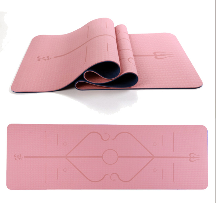 Environmental Protection Two-Color Body Line TPE Yoga Mat Skipping Rope Mat Running Sports Fitness Yoga Mat Factory Wholesale