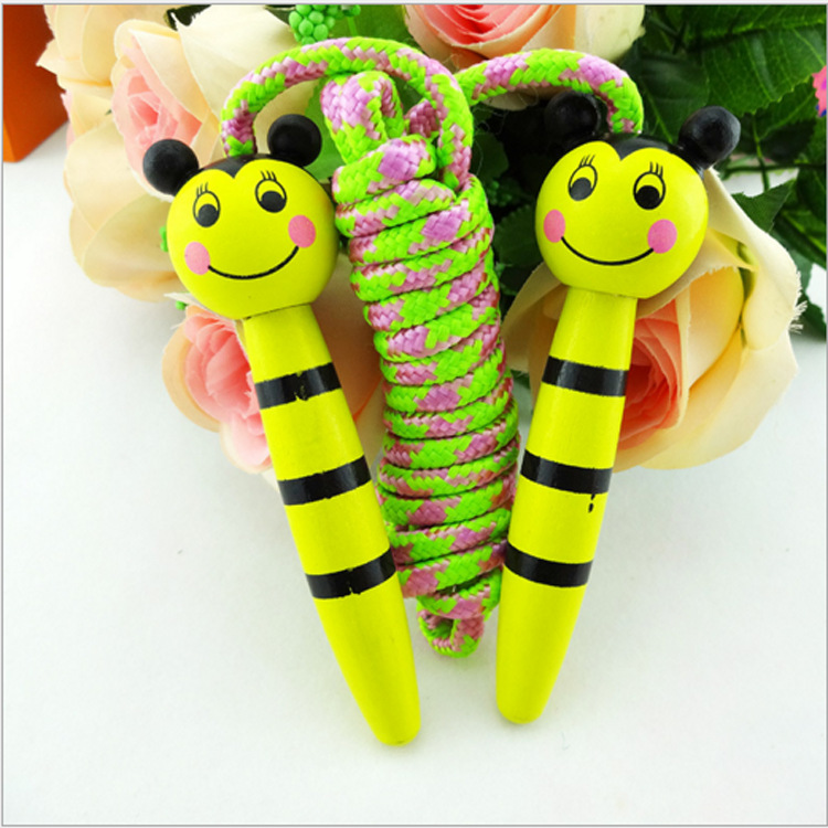Rope Elementary School Student Fitness Sports Wooden Skipping Rope Children's Prizes Entertainment Skipping Rope Rope Elementary School Student Fitness Sports Wooden Skipping Rope Children's Prizes Entertainment Skipping Rope