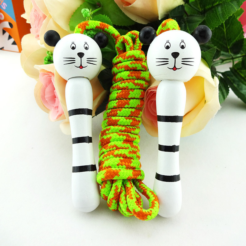 Rope Elementary School Student Fitness Sports Wooden Skipping Rope Children's Prizes Entertainment Skipping Rope Rope Elementary School Student Fitness Sports Wooden Skipping Rope Children's Prizes Entertainment Skipping Rope