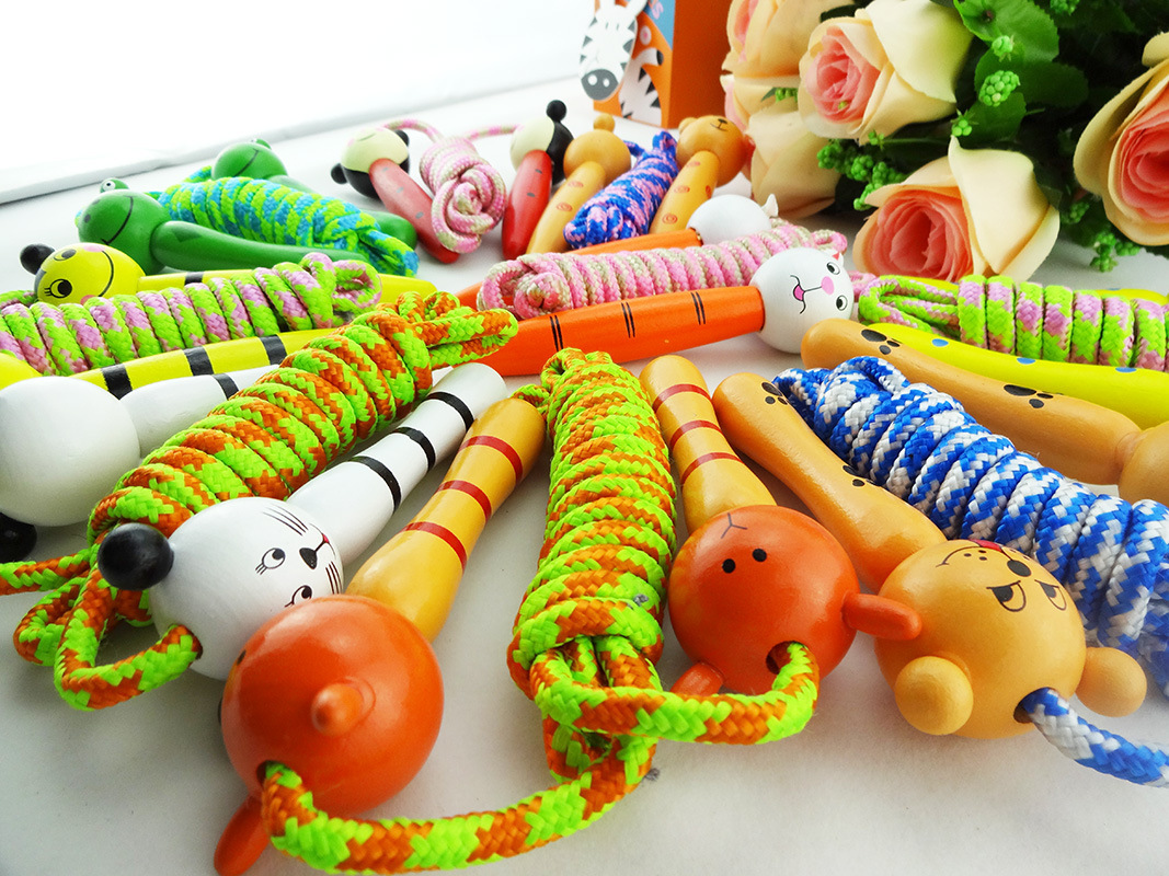 Rope Elementary School Student Fitness Sports Wooden Skipping Rope Children's Prizes Entertainment Skipping Rope Rope Elementary School Student Fitness Sports Wooden Skipping Rope Children's Prizes Entertainment Skipping Rope
