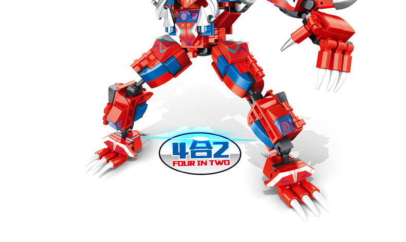 Ledi Fight 27029 Chinese Superman God of War Mech Dragon Soul Building Blocks DIY Children's Assembled Boy Toy Gift