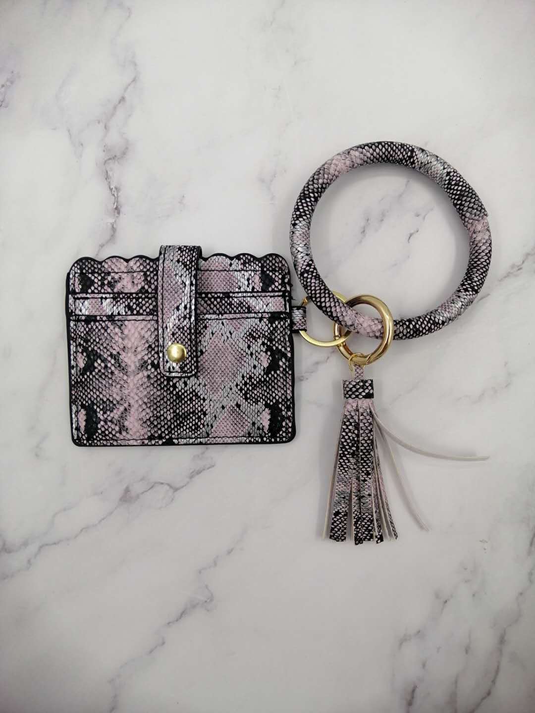2021 Cross-Border Hot Fashion Bracelet PU Leather Bracelet Keychain Women's Handbag Small Card Holder