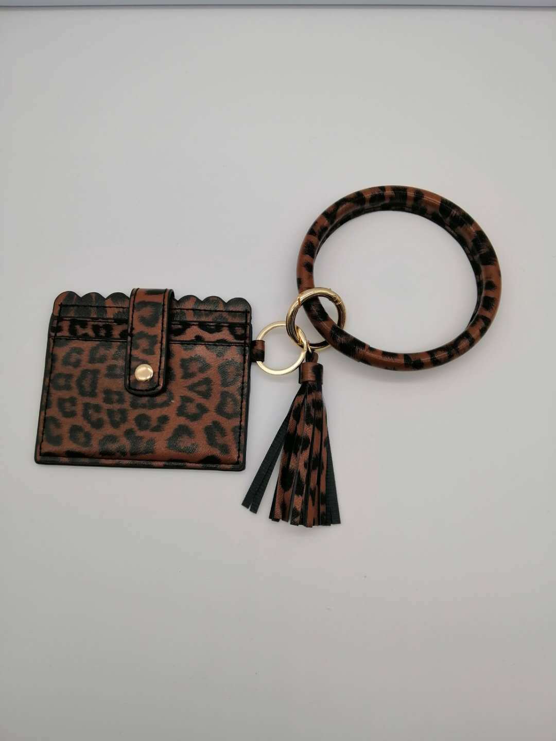 2021 Cross-Border Hot Fashion Bracelet PU Leather Bracelet Keychain Women's Handbag Small Card Holder