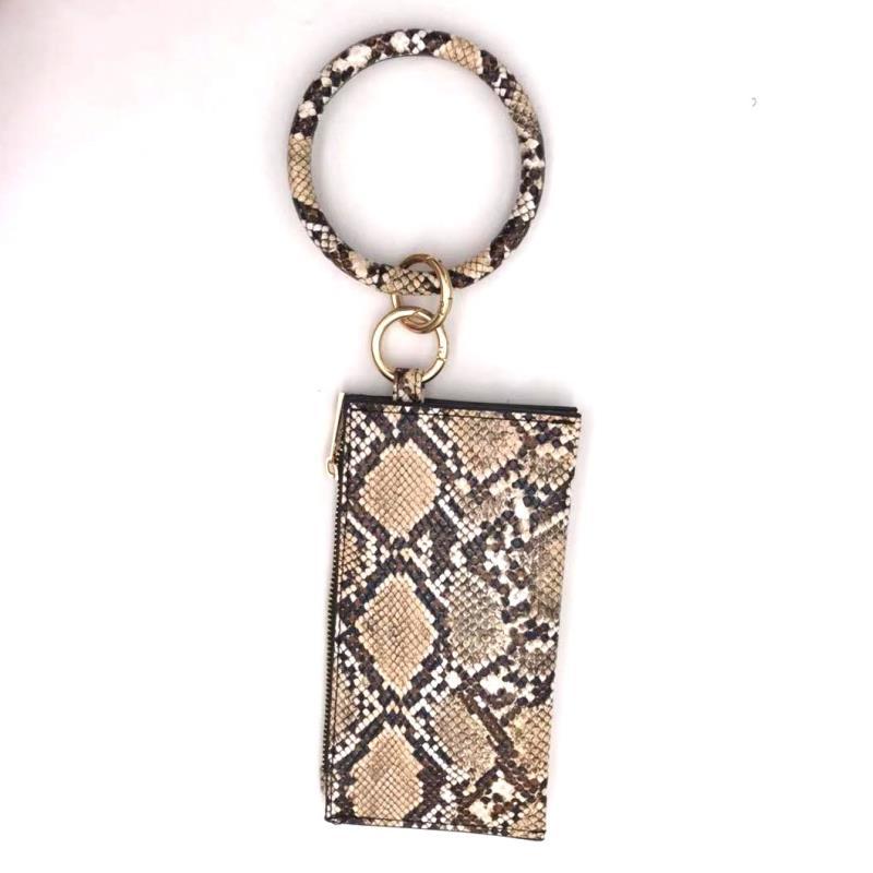 2021 Cross-Border Hot Fashion Bracelet PU Leather Bracelet Keychain Women's Handbag Small Card Holder