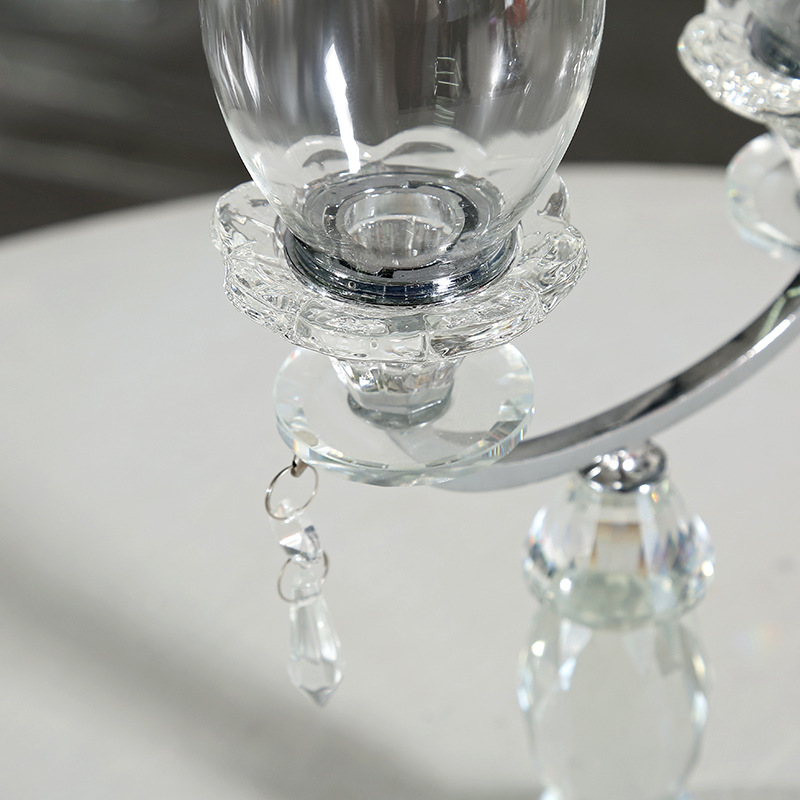 Factory Promotion European-Style Glass Crystal Crafts Artificial Grinding Candlestick Decoration Fashion Home Decoration Batch