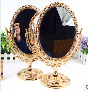 Double-sided oval imitation bronze mirror wholesale high grade cute princess dressing mirror dressing mirror creative gifts
