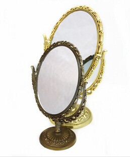 Double-sided oval imitation bronze mirror wholesale high grade cute princess dressing mirror dressing mirror creative gifts