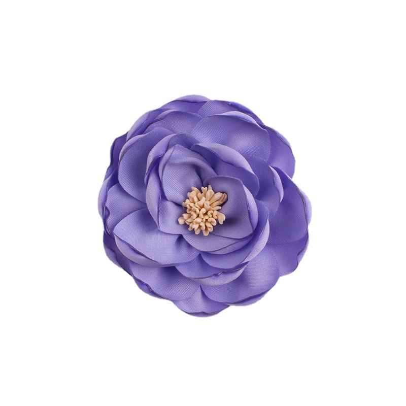 Multi-Color Korean Style Fabric Multi-Layer Burning Edge Hibiscus Flower Packs Barrettes Semi-Finished Products Hair Ornaments Accessories Artificial Flower Clothing Accessories