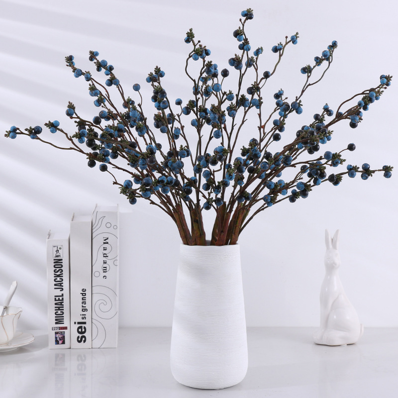 Wedding Christmas Living Room and Hotel Decoration Imitation Single Stem Real Plant Multi-Head Berry Foam Chinese Hawthorn Artificial Flower Summer Fruit