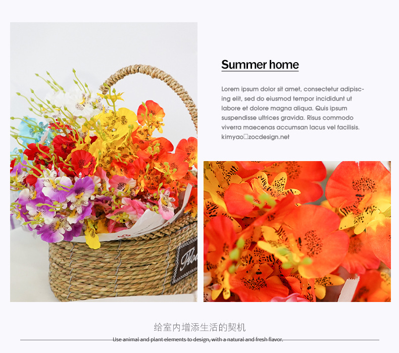 Artificial Flower Flower Small Handle Dancing-Lady Orchid Simulation Bouquet Simulation Fake r Artificial Flower Artificial Flower Flower Small Handle Dancing-Lady Orchid Simulation Bouquet Simulation Fake r Artificial Flower