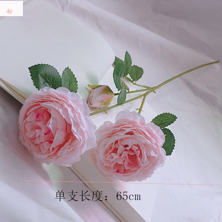 Spot Goods 3-Head Ranunculus Asiaticus Artificial Flower European-Style Core West Ranunculus Asiaticus Raw Silk Three-Head Peony Decoration Wedding Flower