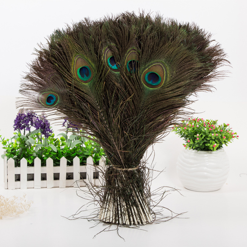 Manufacturers spot supply quality 80-90 cm natural peacock feather wedding flower arrangement peacock feather decorative feathers