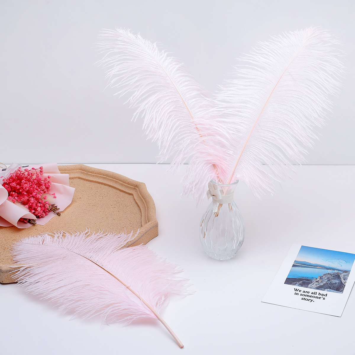 Factory in Stock 25-30cm Colorful Ostrich Feather Wedding Flower Arrangement Decoration DIY Ornament Accessories Variety Feather