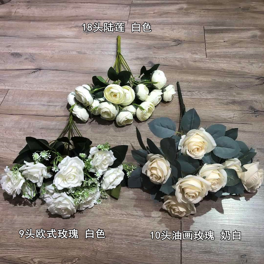 2021new Style White Wedding Flower Artificial Flower Wholesale Rose Peony Wedding Hall Decorative Fake Flower Recommended