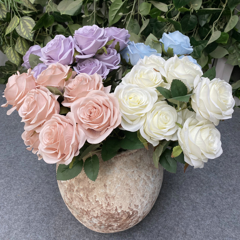 9-Head Rose Wedding Garden Decoration Indoor Living Room Decoration Artificial Wedding flower