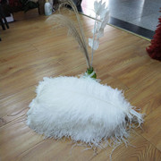 Factory in Stock 45-50cm White Ostrich Feather Wedding Flower Arrangement Feather Table Lamp Changeable Color Ostrich Feather