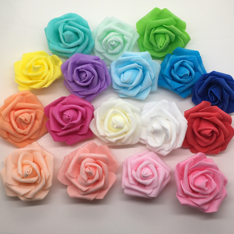 Artificial Foam PE Rose Perianth Bouquet Floral Ball Lighting Chain Production Accessories Wedding Flower Shop 6-7cm Roses