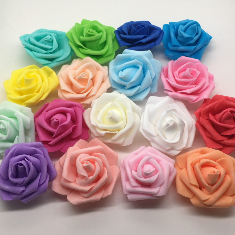 Artificial Foam PE Rose Perianth Bouquet Floral Ball Lighting Chain Production Accessories Wedding Flower Shop 6-7cm Roses