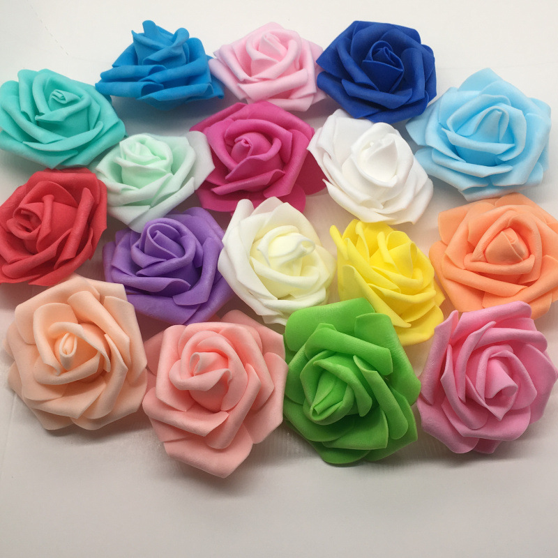 Artificial Foam PE Rose Perianth Bouquet Floral Ball Lighting Chain Production Accessories Wedding Flower Shop 6-7cm Roses