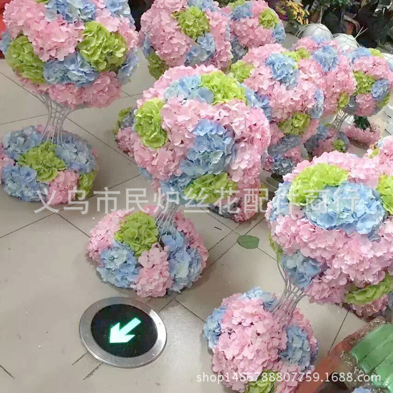 Artificial Flower Hydrangea Wedding Fake Silk Flower Wedding Flower Bouquet Headdress DIY Flower Shooting Props