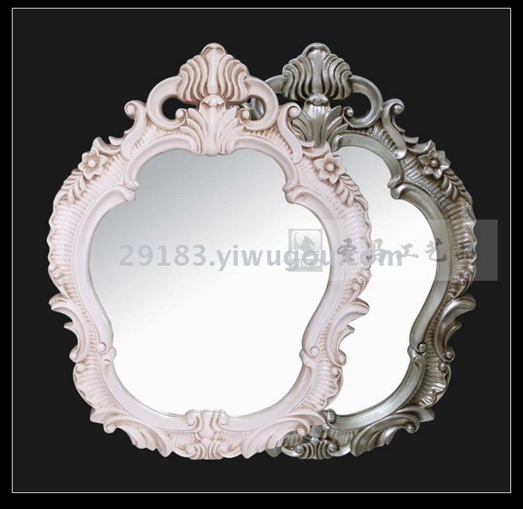Elegant Retro Pu European Frame Dressing Mirror High-End Decorative Mirror Bathroom Mirror Fireplace Hallway Mirror Elegant Retro Pu European Frame Dressing Mirror High-End Decorative Mirror Bathroom Mirror Fireplace Hallway Mirror