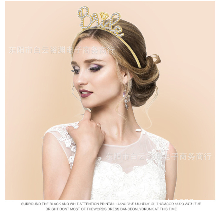 Alloy Dot Diamond Letter Hair Band EurAmerican Wedding Flower Child Crown