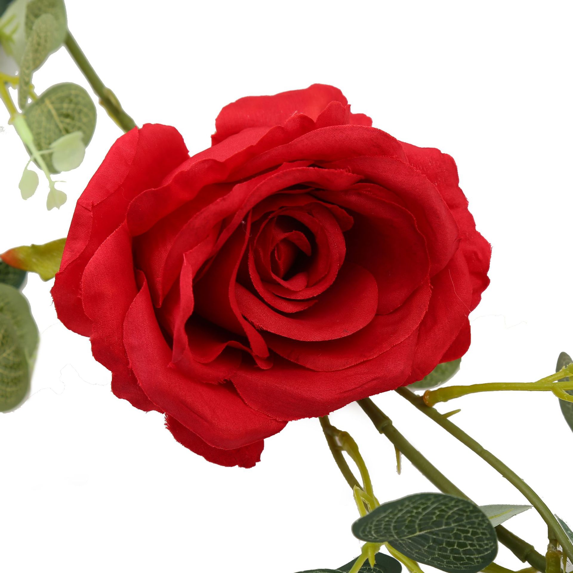 Amazon Same Style Eucalyptus Leaf Rose Vine Artificial Flower Rose Eucalyptus Wedding flower