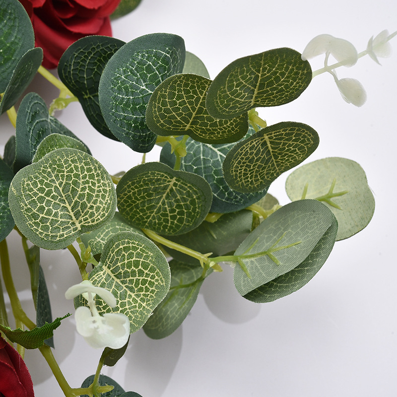 Amazon Same Style Eucalyptus Leaf Rose Vine Artificial Flower Rose Eucalyptus Wedding flower